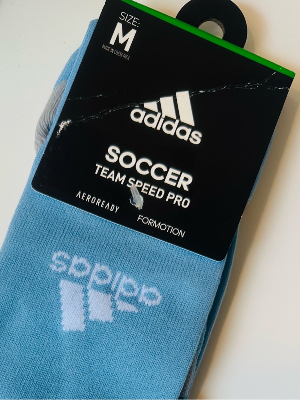 adidas Light Blue Soccer Team Speed Pro Athletic Socks - M